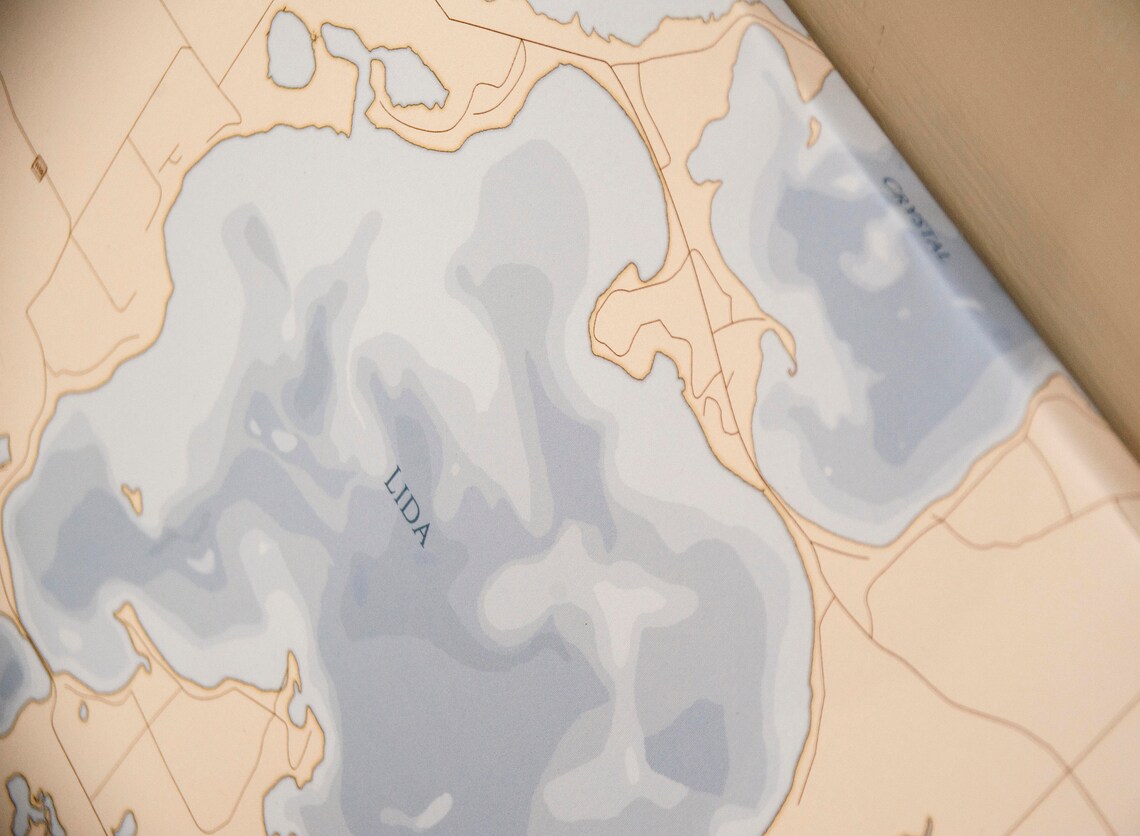 Lake Miltona Canvas Depth Map Etsy