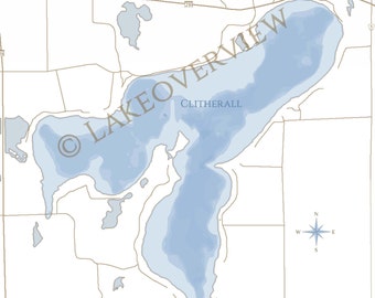 Clitherall Lake Map