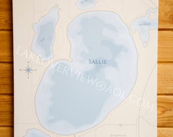 Lake Sallie Map Canvas
