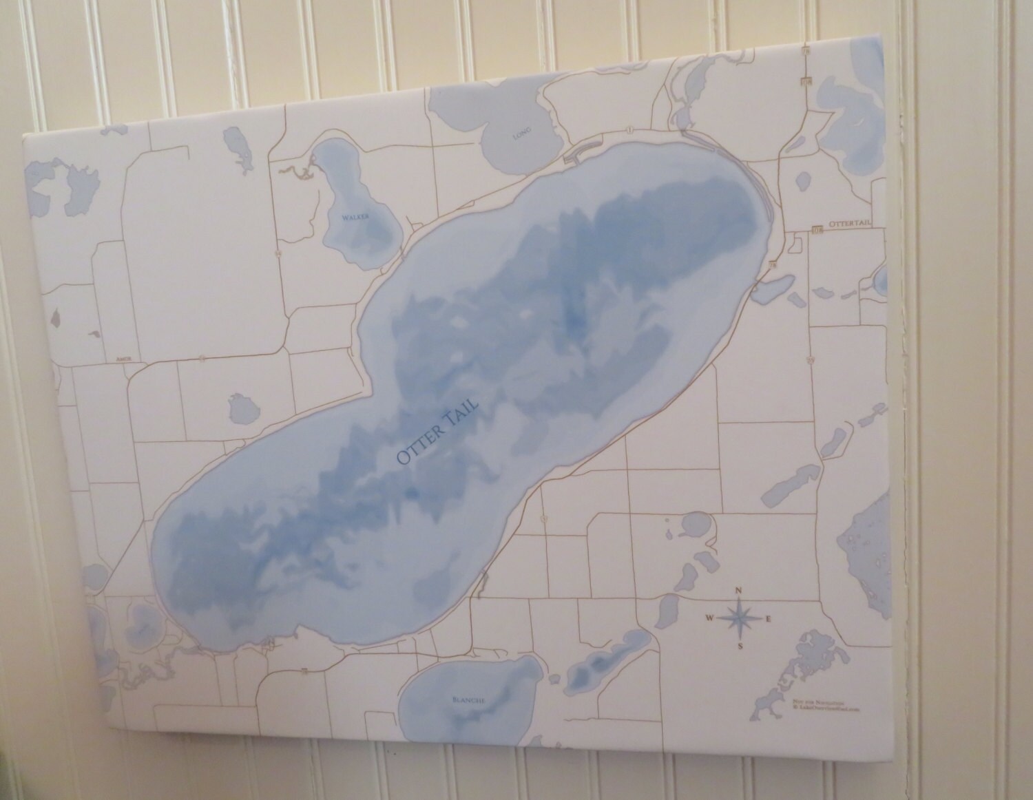 Otter Tail Lake Map Etsy