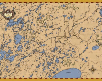 Lake Map, Cass County, Crow Wing County, Aitkin County, Minnesota Lakes, Maps, Print, Lake Overview, Lakeoverview, Co.