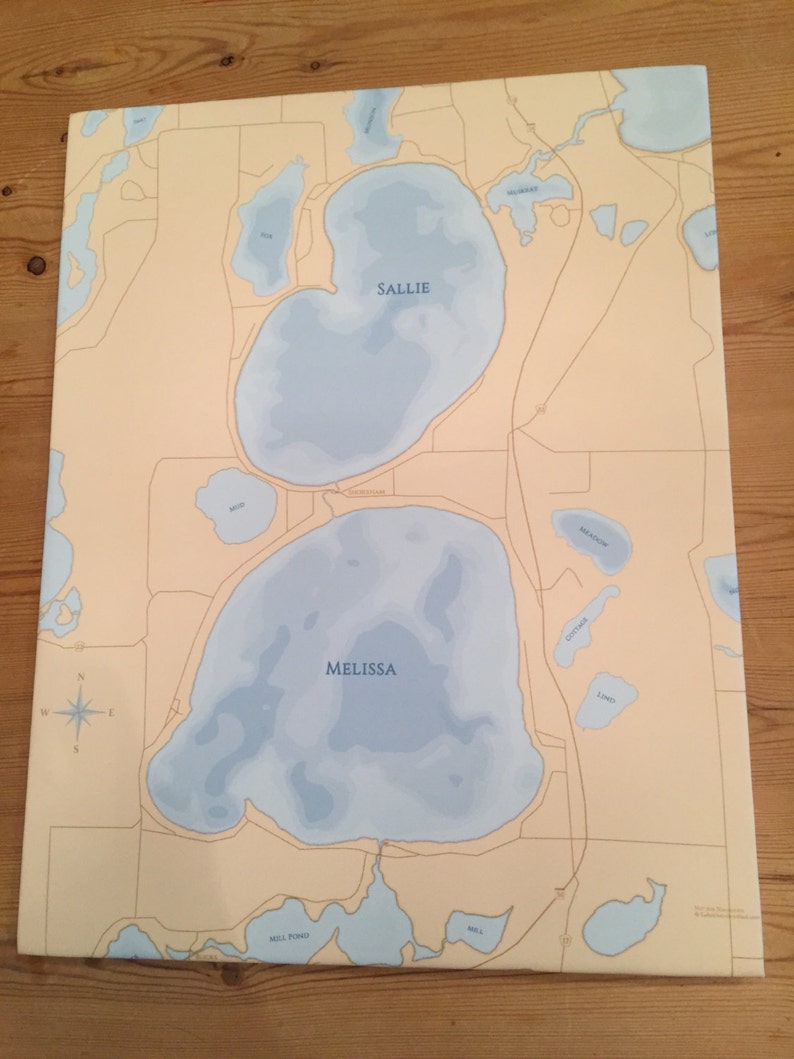 Lake Melissa Map Etsy