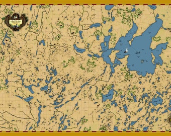 Lake Map of Hubbard & Cass Counties, MN
