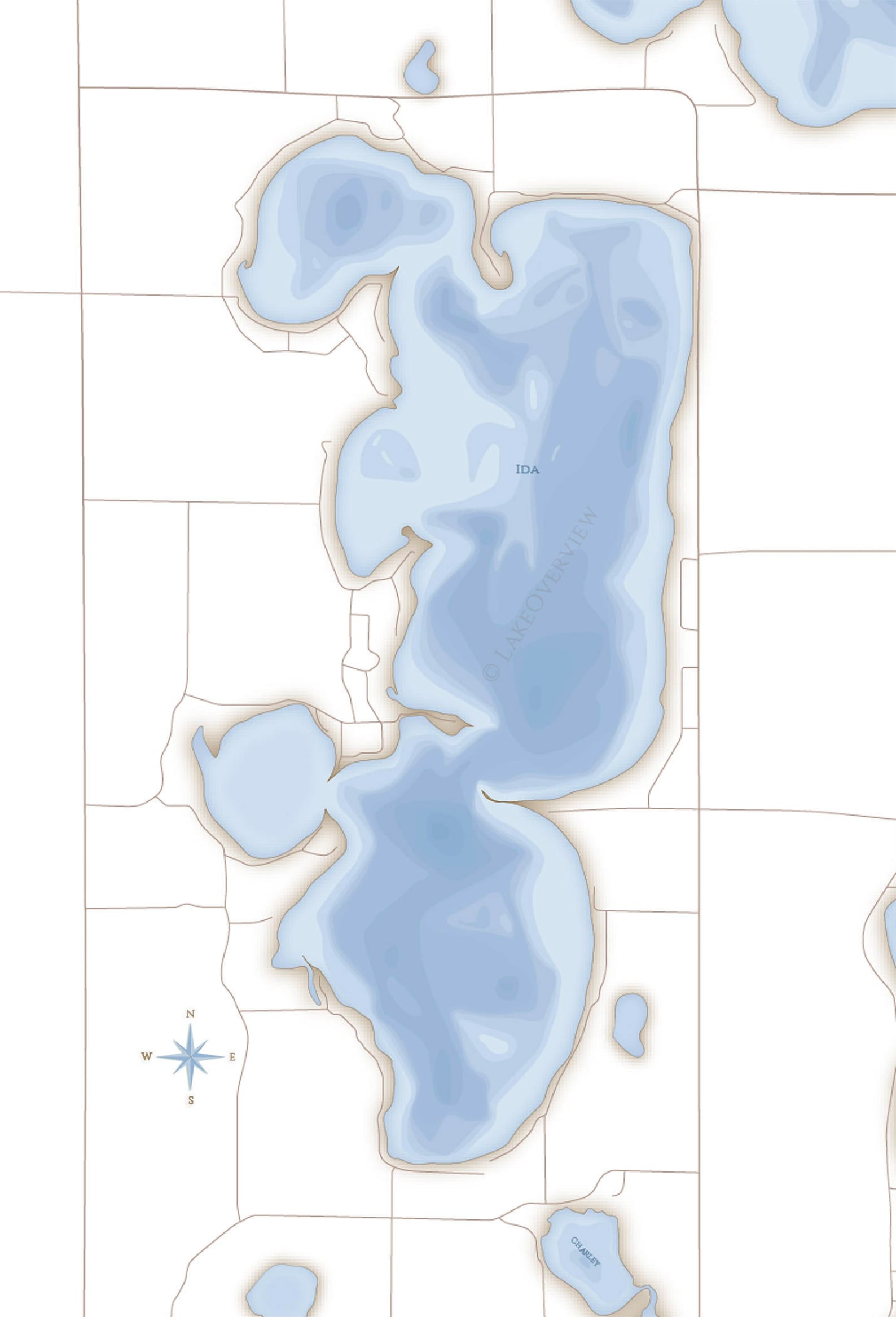 Lake Ida Minnesota Map Etsy