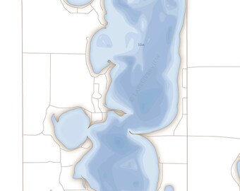Lake Ida Mn Map Lake Ida Map | Etsy