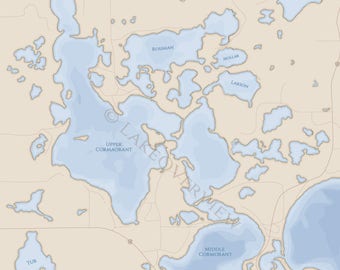 Middle Cormorant and Upper Cormorant Lakes Map