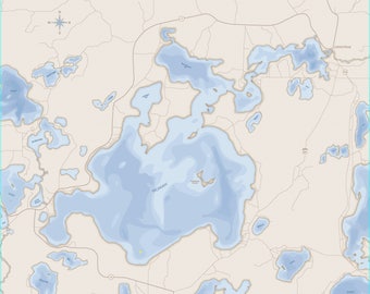 Woman Lake Map Canvas