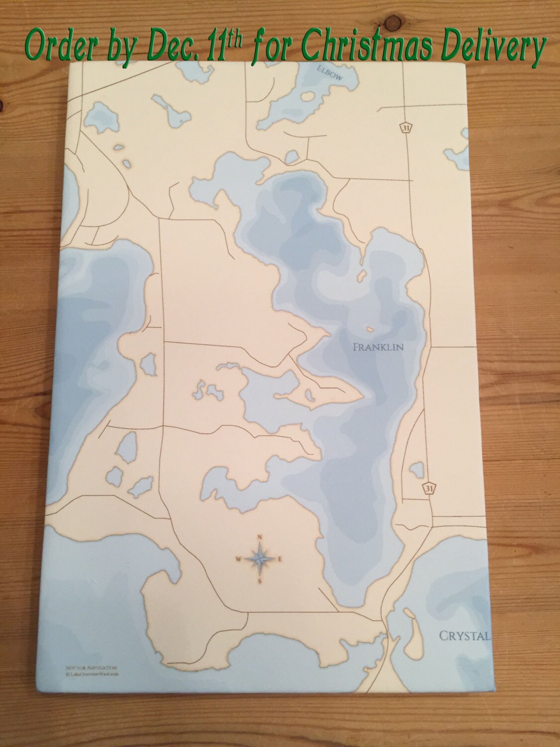 Franklin Lake Map Etsy