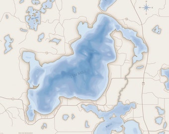 Ten Mile Lake Map Canvas
