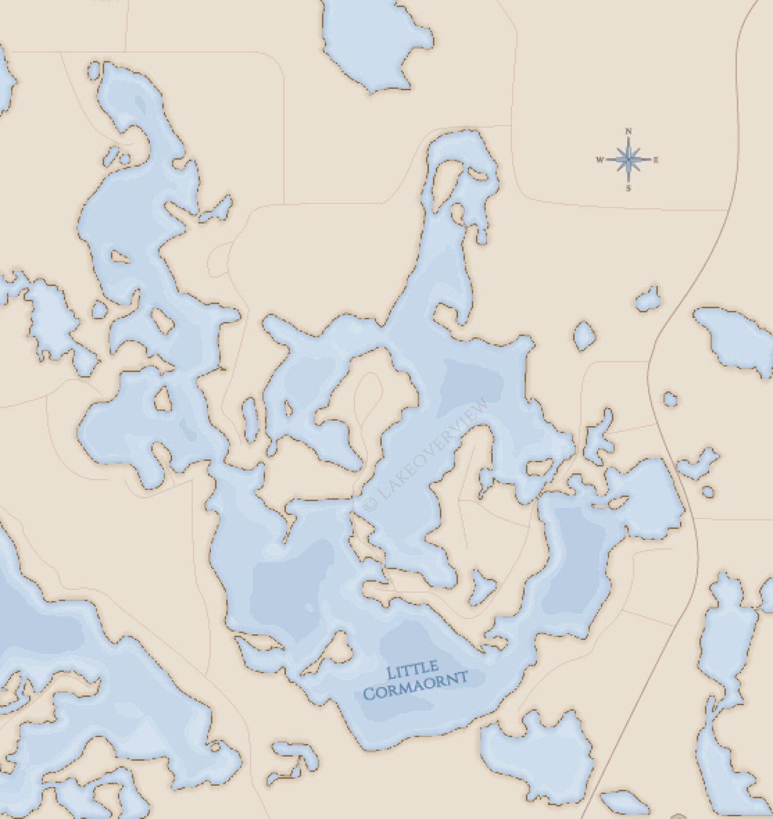 Little Cormorant Lake Map Etsy