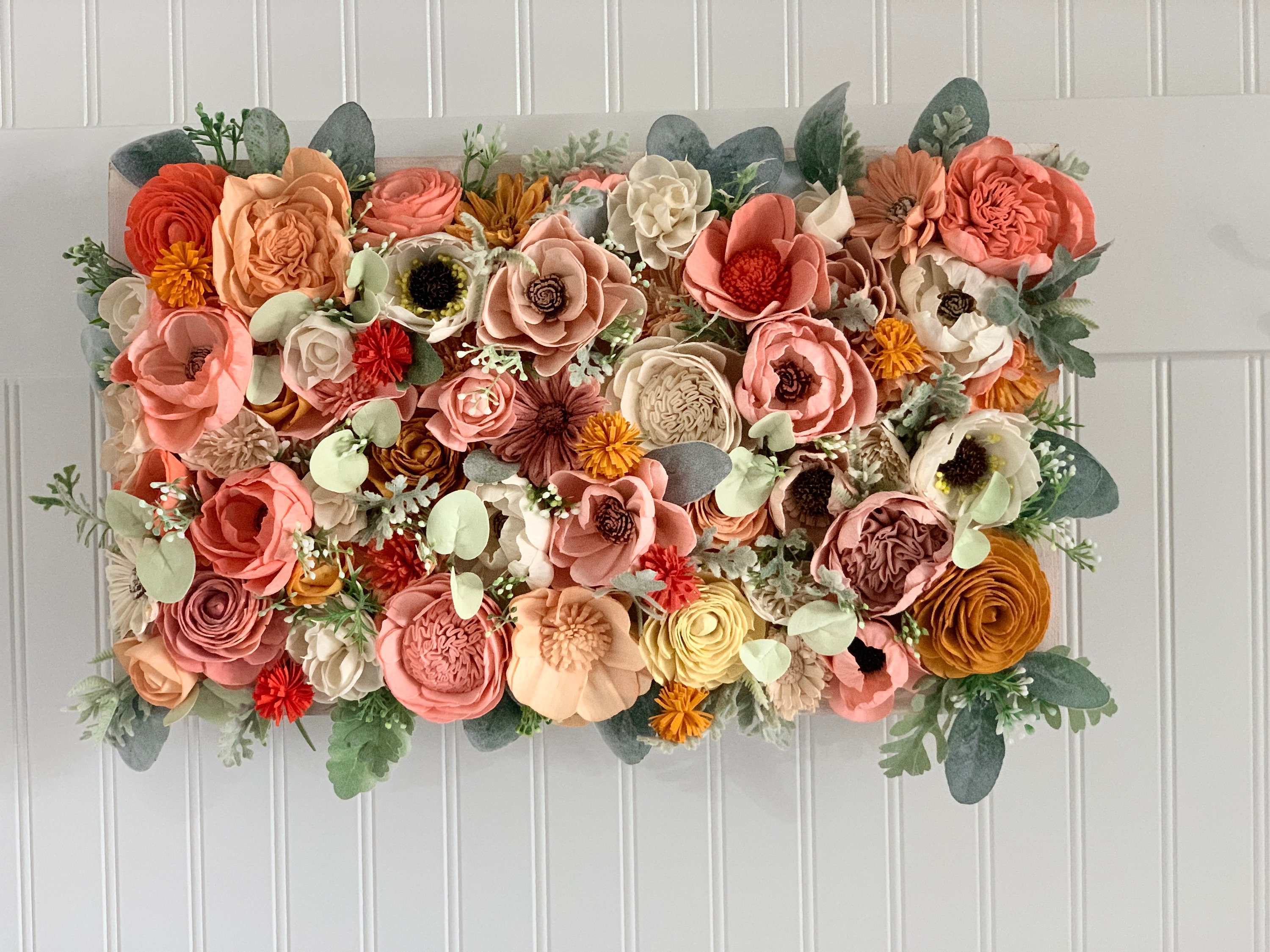 Sola Wood Flowers Hand Dyed Flowers Sola Wood Floral Wall Etsy
