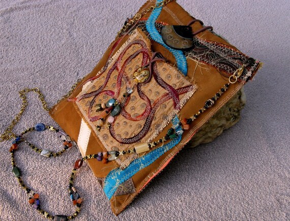 Fiber Art Boho Tribal Technology Cross Body Handbag for Ipad, Tablet, Kindle,Smartphone, HP Mini