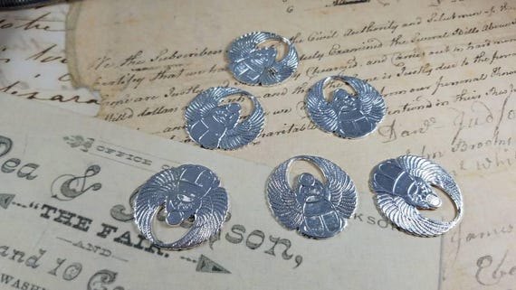 Silver Plated Angel Metal Stamping Pack of 6