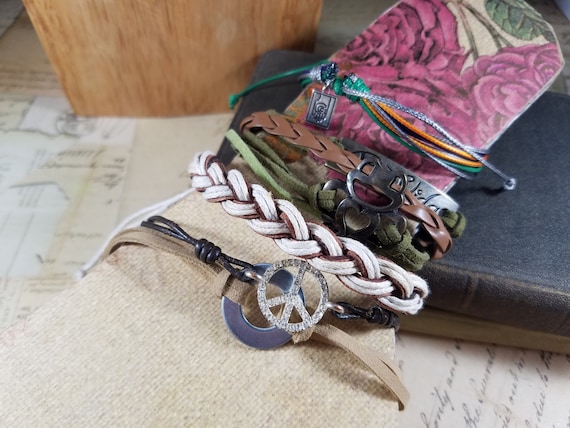 Boho Yoga Vintage Bracelets Lot #D02; Costume Jewelry Lot, Gypsy Bracelet Set
