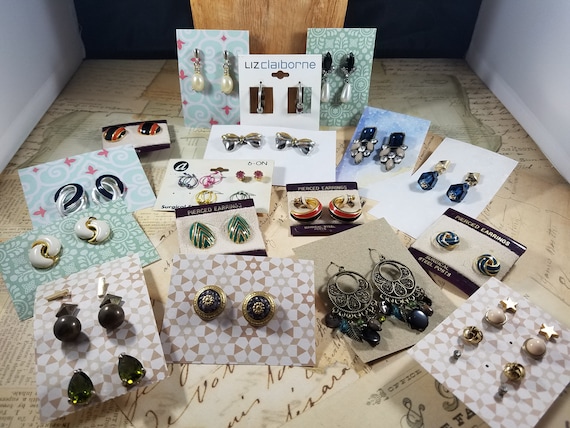 Vintage to Modern Boho Pierced Earrings 26 Pair to Wear or Upcycle #B59