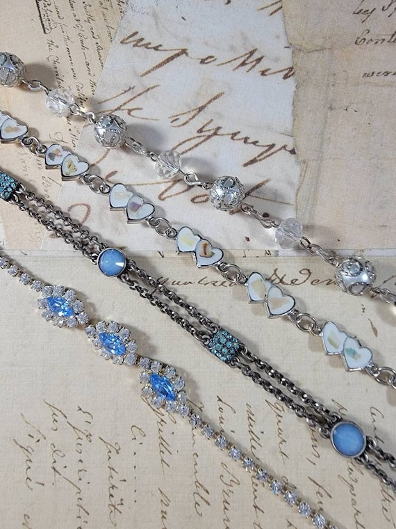 Minimalist Vintage Bracelets Lot #B83; Costume Jewelry Lot, Dainty Boho Bracelet Set; Silvertone Costume Bracelets