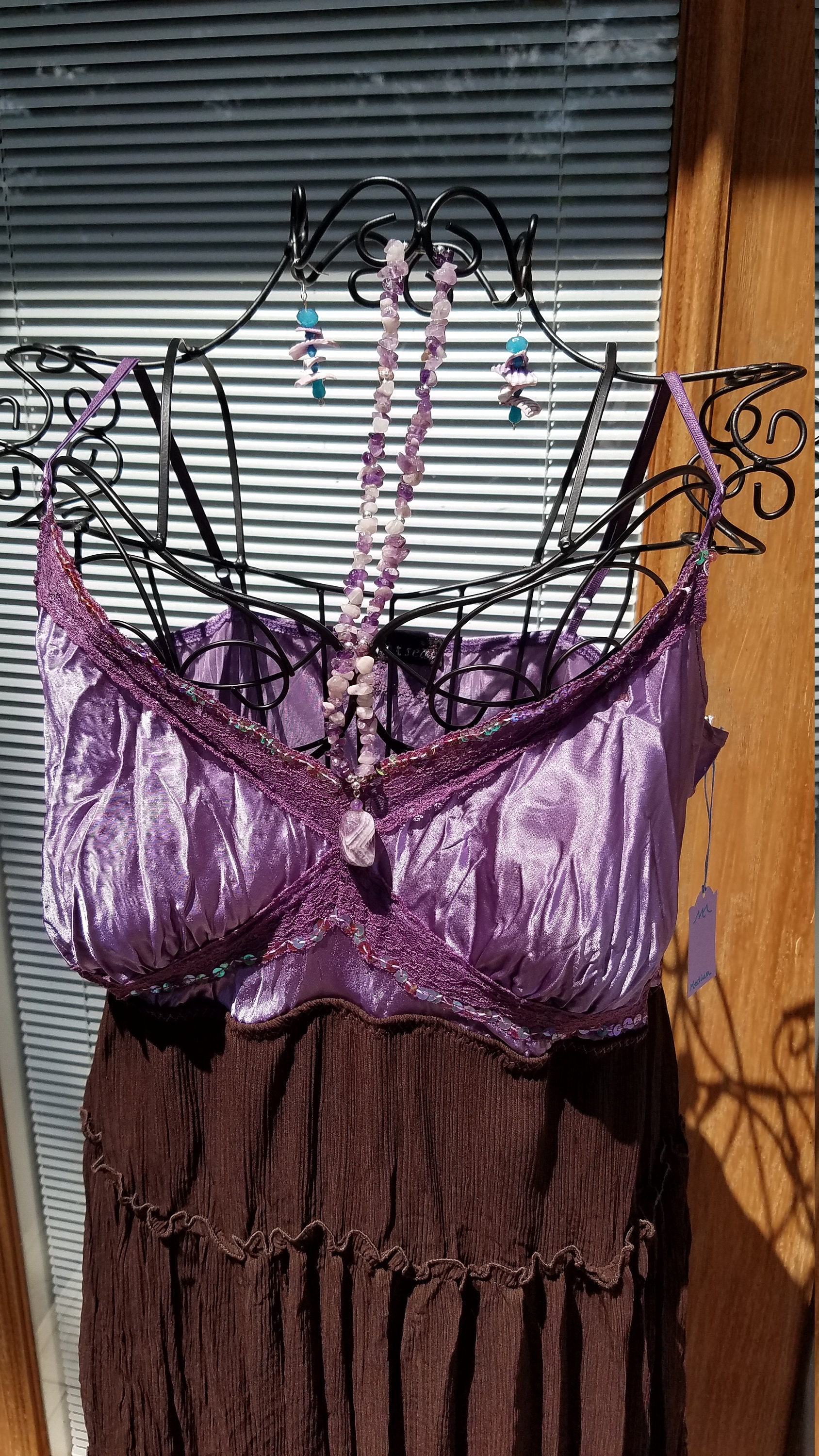 Eggplant and Amethyst Cowgirl Boho Fairy Gypsy Dress, Sexy Occasion ...