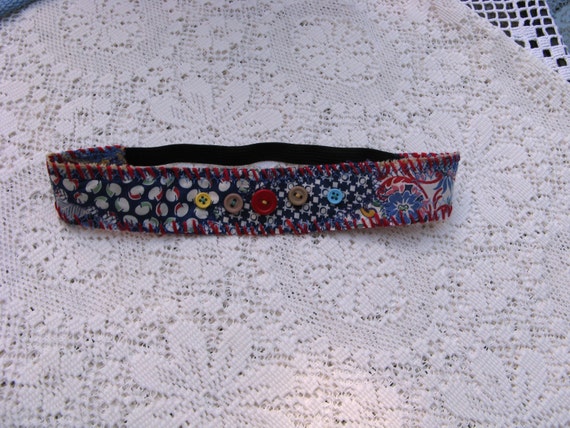 Crazy Quilt Patchwork Boho Gypsy Headband Hair Accessory
