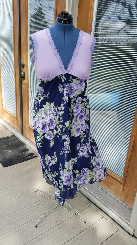 Gypsy Boho Fairy Slip Dress, Valentine Purple Rose's Dress, Dressy Dress for Night Out, Romantic Dress