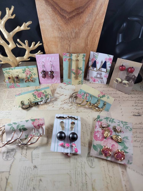 Pierced Earrings Lot #E11; Boho Beach Earrings Lot; 20 Pairs Earrings; Hoops and Post Earrings