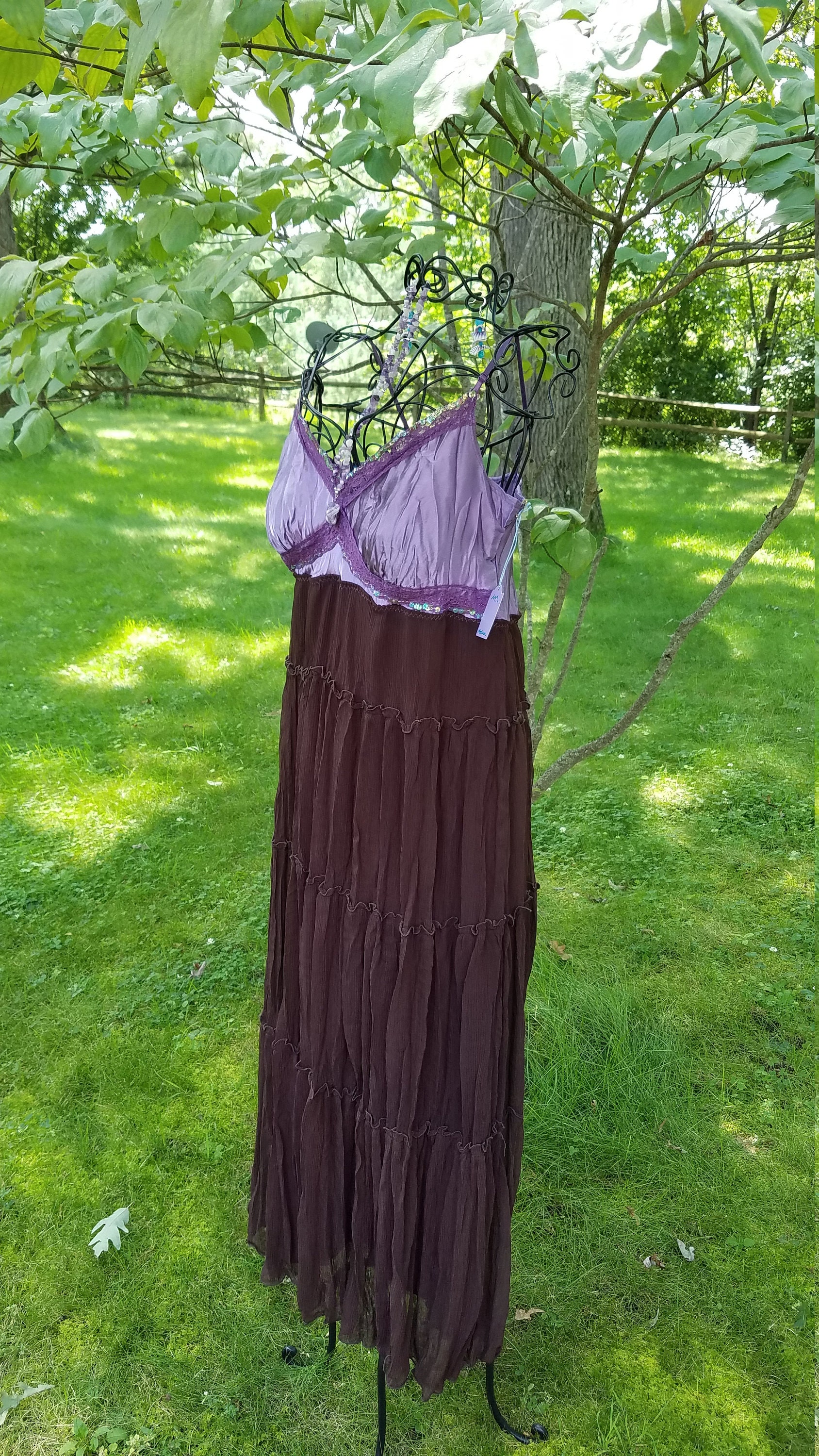 Eggplant and Amethyst Cowgirl Boho Fairy Gypsy Dress, Sexy Occasion ...