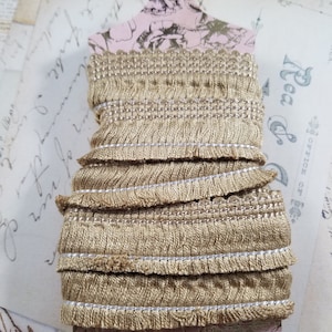 Beige Fringe Trim by the Yard; 1 inch wide Craft Trim; Remnant Trim; Bulk Trim
