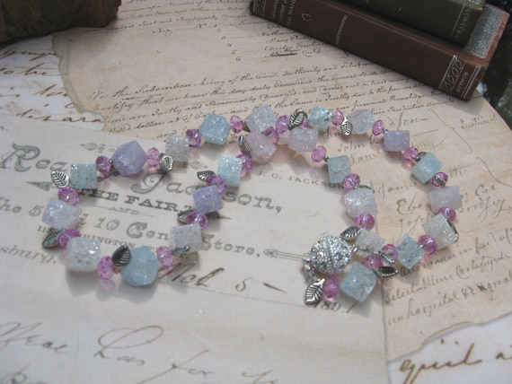 Sugar Cube Crackle Bead Necklace