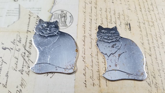 Cat Charm Pin Blank Stamping pack of 2