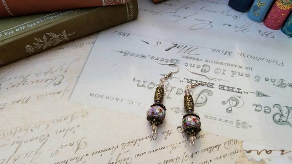 Cloisonne Dangle Drop Earrings