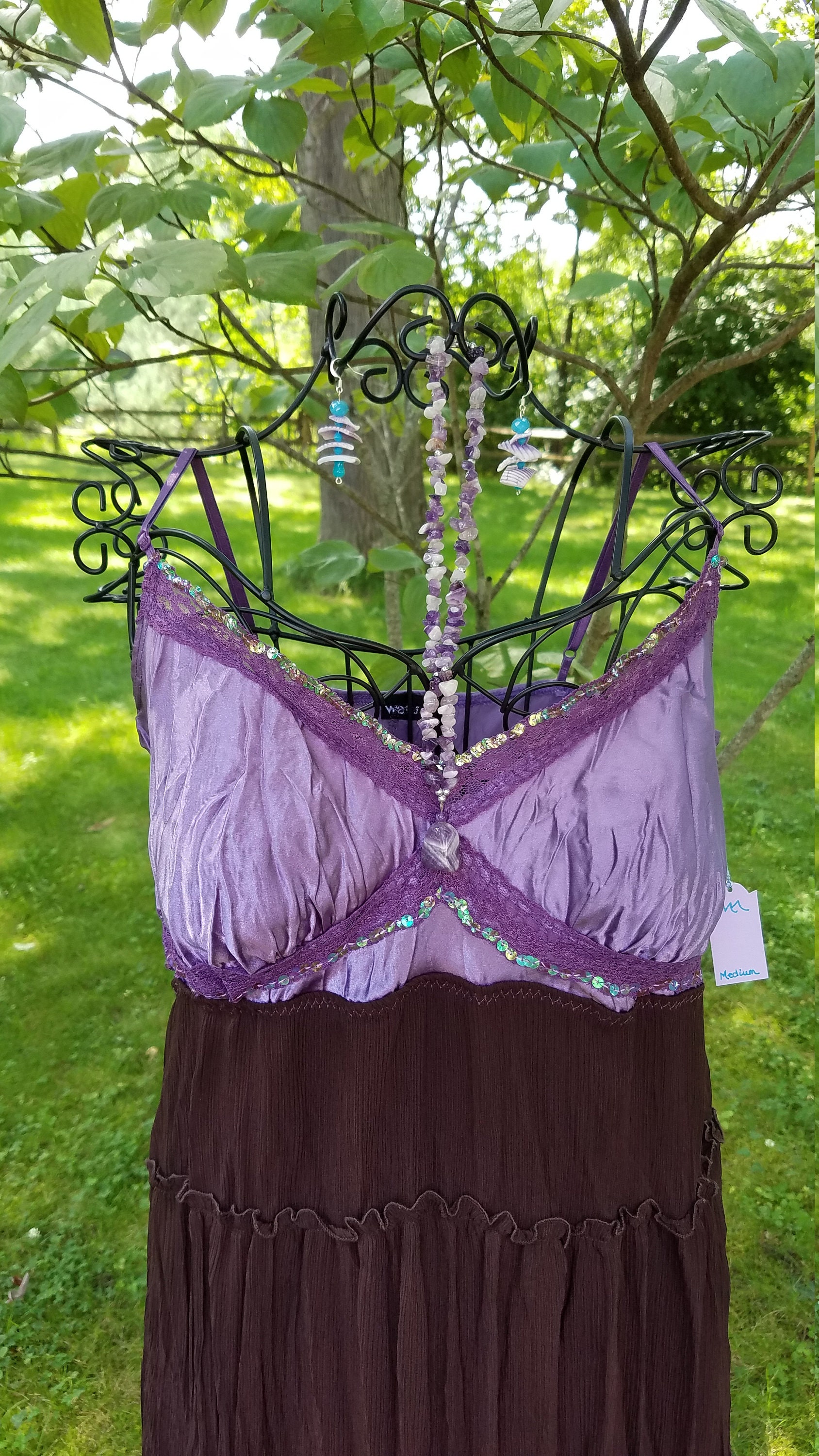 Eggplant and Amethyst Cowgirl Boho Fairy Gypsy Dress, Sexy Occasion ...