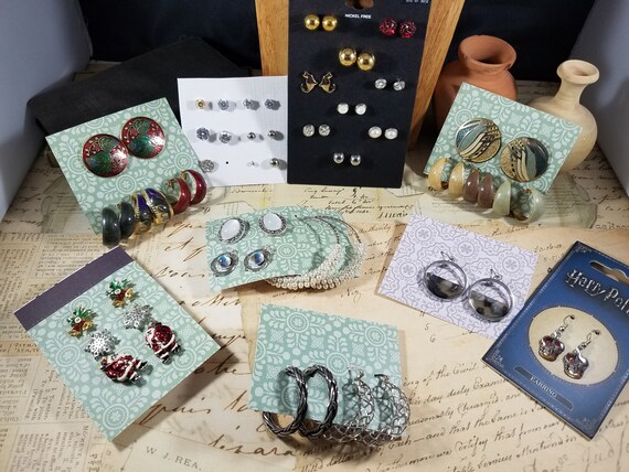 Vintage to Modern Pierced Earrings 30 Pair to Wear or Upcycle #B36