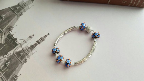 Artisan Lampwork Beaded Bracelet for the Boho Hippie Gypsy