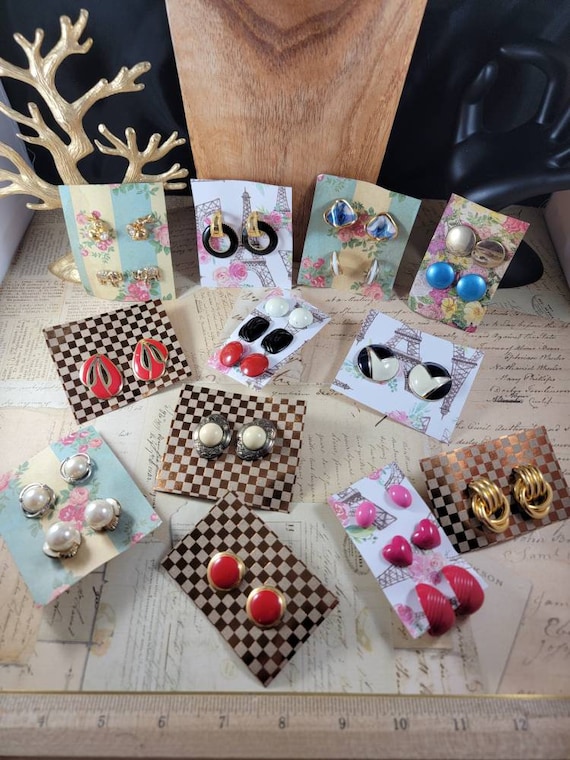 Vintage to Modern Boho Pierced Earrings 20 Pair to Wear or Upcycle #B21