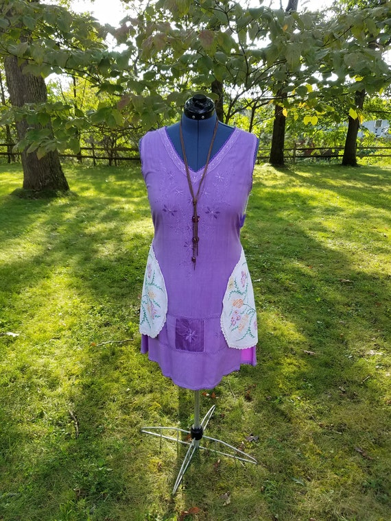 Purple Sage Cotton Boho Dress