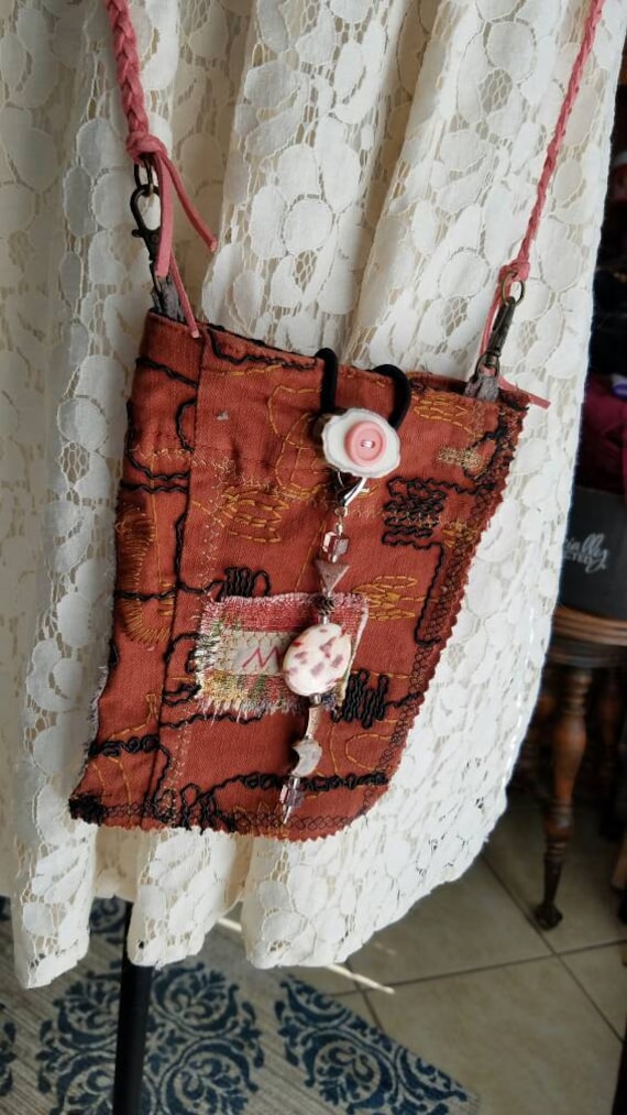 Tribal Embroidery Cell Phone Cross-body Handbag