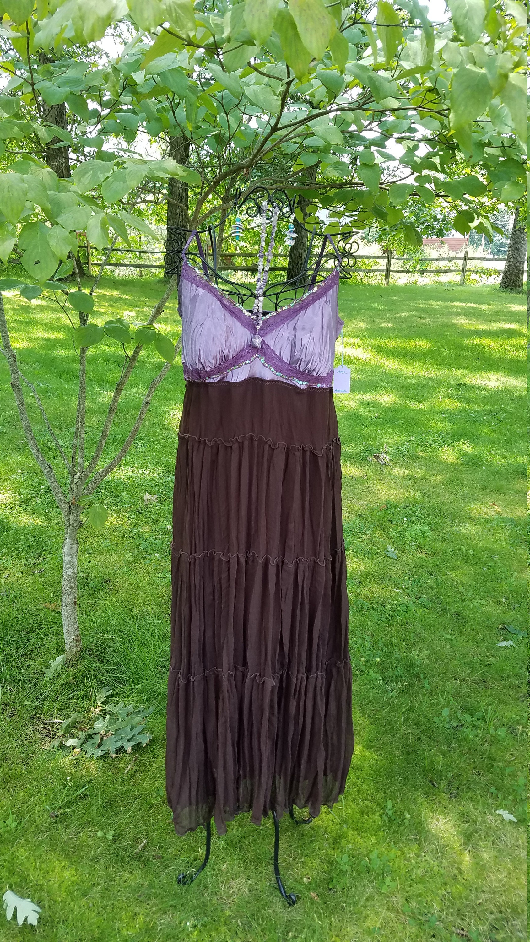 Eggplant and Amethyst Cowgirl Boho Fairy Gypsy Dress, Sexy Occasion ...