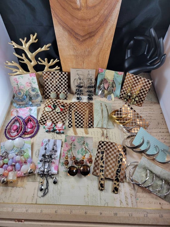 Vintage to Modern Boho Pierced Earrings 20 Pair to Wear or Upcycle #B25