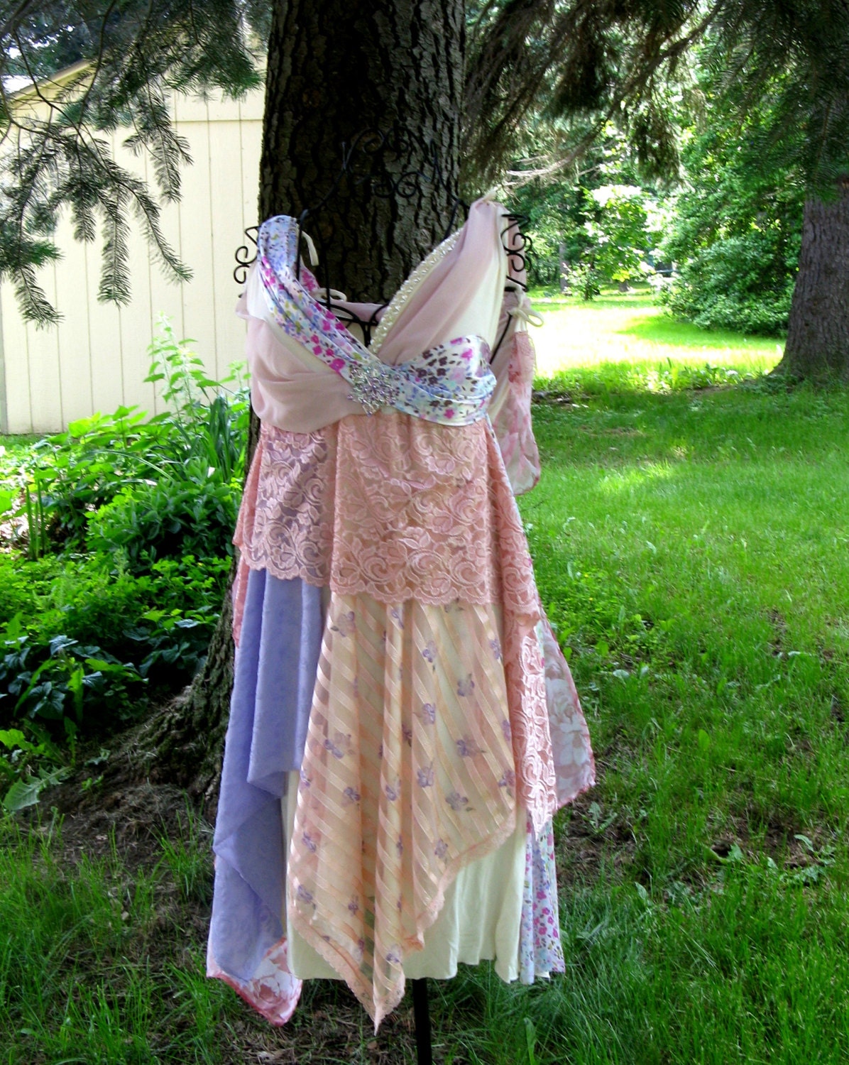 Art to Wear Gypsy Fairy Boho Romantic Upcycled Dress or Tunic, Unique ...