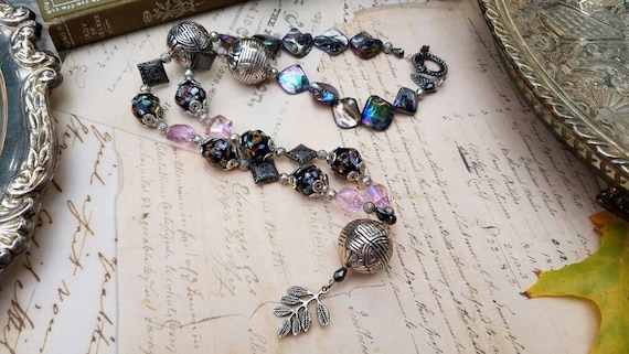 Gypsy Boho Lampwork Glass Beaded Necklace