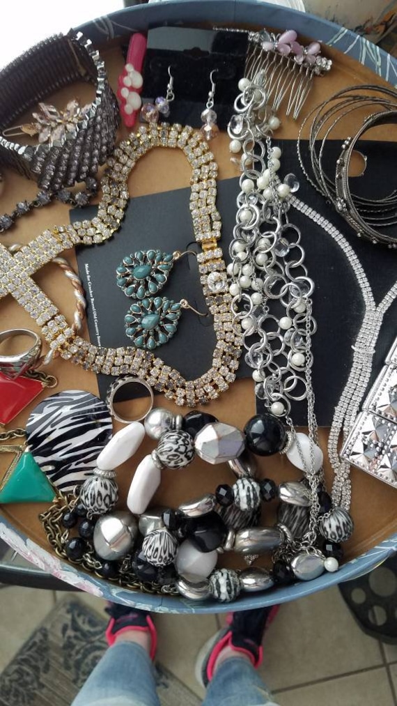 Bling and Zebra Jewelry Making Destash Box #17