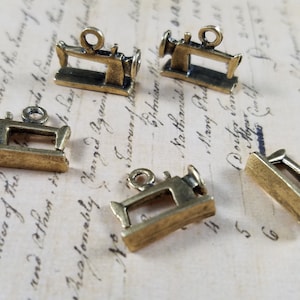 Sewing Machine Brass Charms Pack of 6