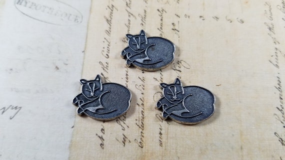 Pewter Cat Floating Charm Set