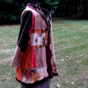 Autumn Cardigan Wrap Altered Couture Eco-Clothes Wearable Art Jacket
