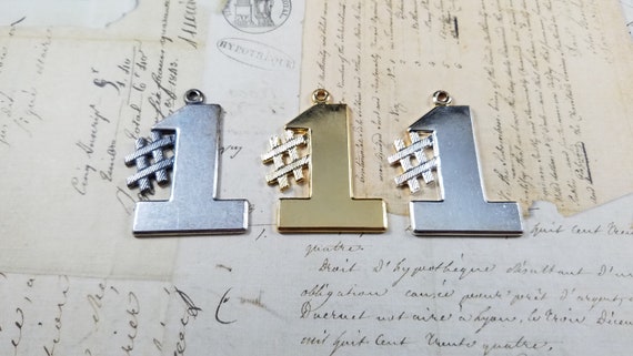 Number One Charm Pendant Blank Stamping