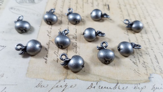 Pewter Teacher's Apple Charms pack of 11