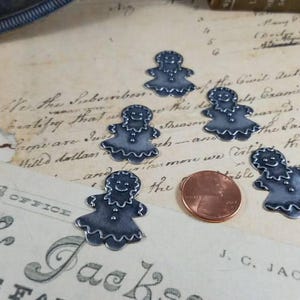 5 Pewter Gingerbread Girls Metal Stampings