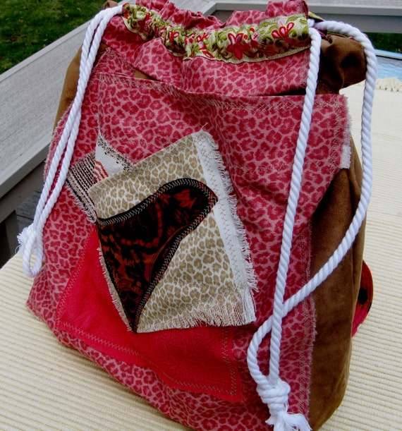 Gypsy, Boho, Upcycled, Crazy Quilted, Duffle,Tote, Backpack
