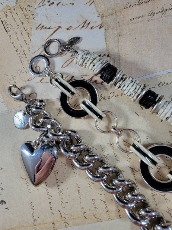 Heavy Chain Vintage Bracelet Set #B87; Tribal Brac