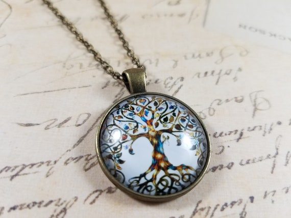 Tree of Knowledge Brass Pendant Necklace