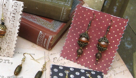 Autumn Lampwork Drop Earrings